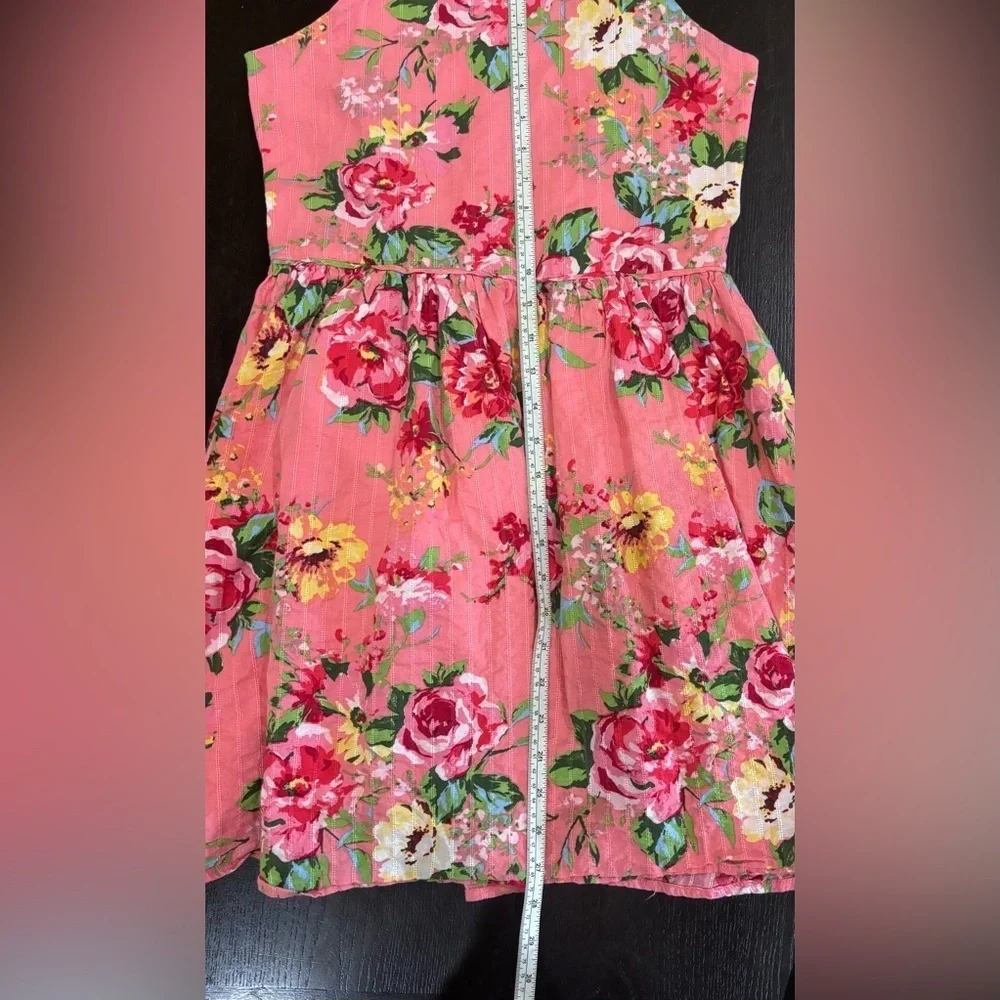 Zunie Girl Sleeveless Pink Floral Dress Size XL 14/16